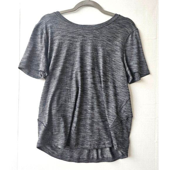 Lululemon Oversized Relaxed Fit Tee | Heathered Gray Short Sleeve Yoga Top Sz 10 - Picture 1 of 4